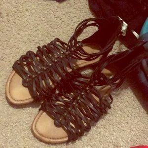 Strappy Zip Up Sandals